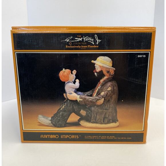 Flambro Emmett Kelly Jr "Emmett' Fan" Limited Edition Collectible Clown Figurine - Picture 1 of 6